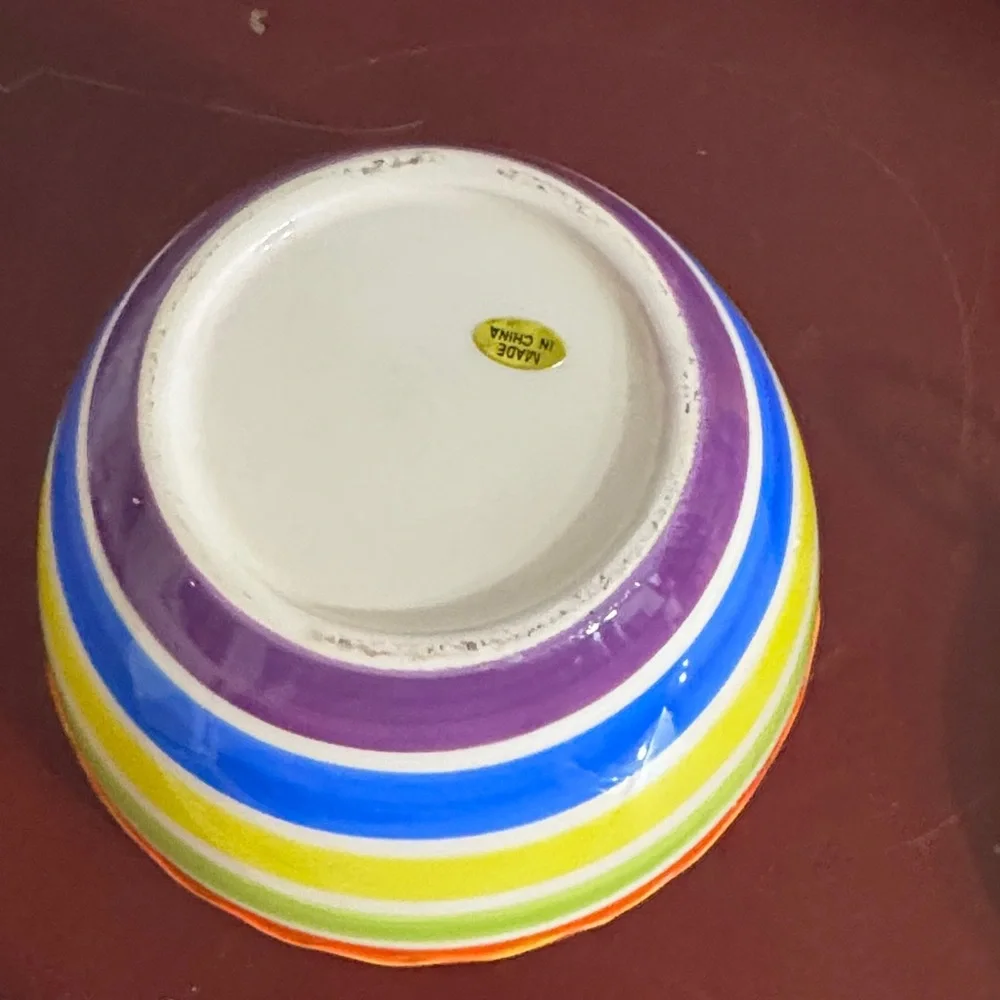 Colorful Ceramic Sugar Bowl and Creamer Set